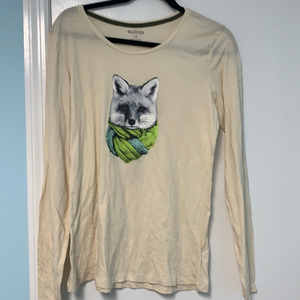 Columbia fox shirt size large cream or ivory